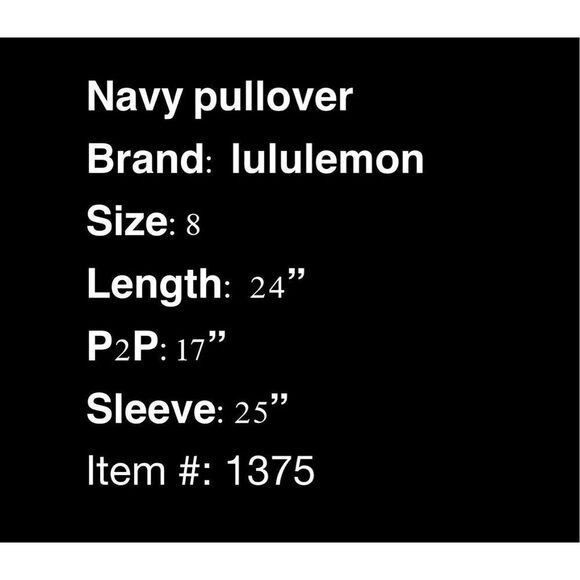 Lululemon navy pullover - size 8 - Picture 7 of 7